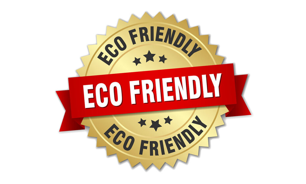 A certificate or badge representing environmental responsibility.